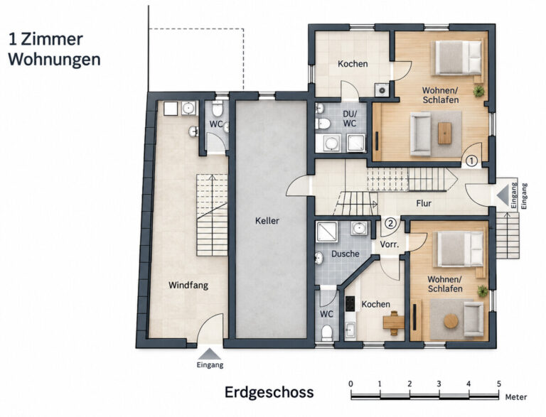 Grundriss Zwei Häuser mit ca. 342 m² Wohnfläche – attraktive Kapitalanlage mit Mieteinnahmen